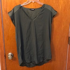 Express Silky Olive Green Dress shirt
